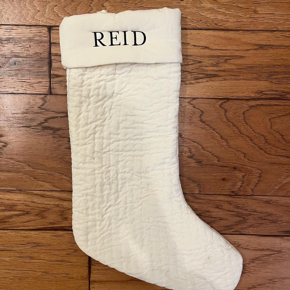 Pottery Barn Channel Quilted Velvet Stocking